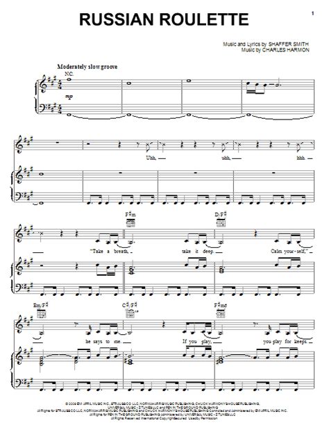 RUSSIAN ROULETTE Chords by Rihanna .